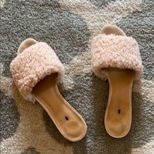 Madewell shearling sandals pink 7.5
